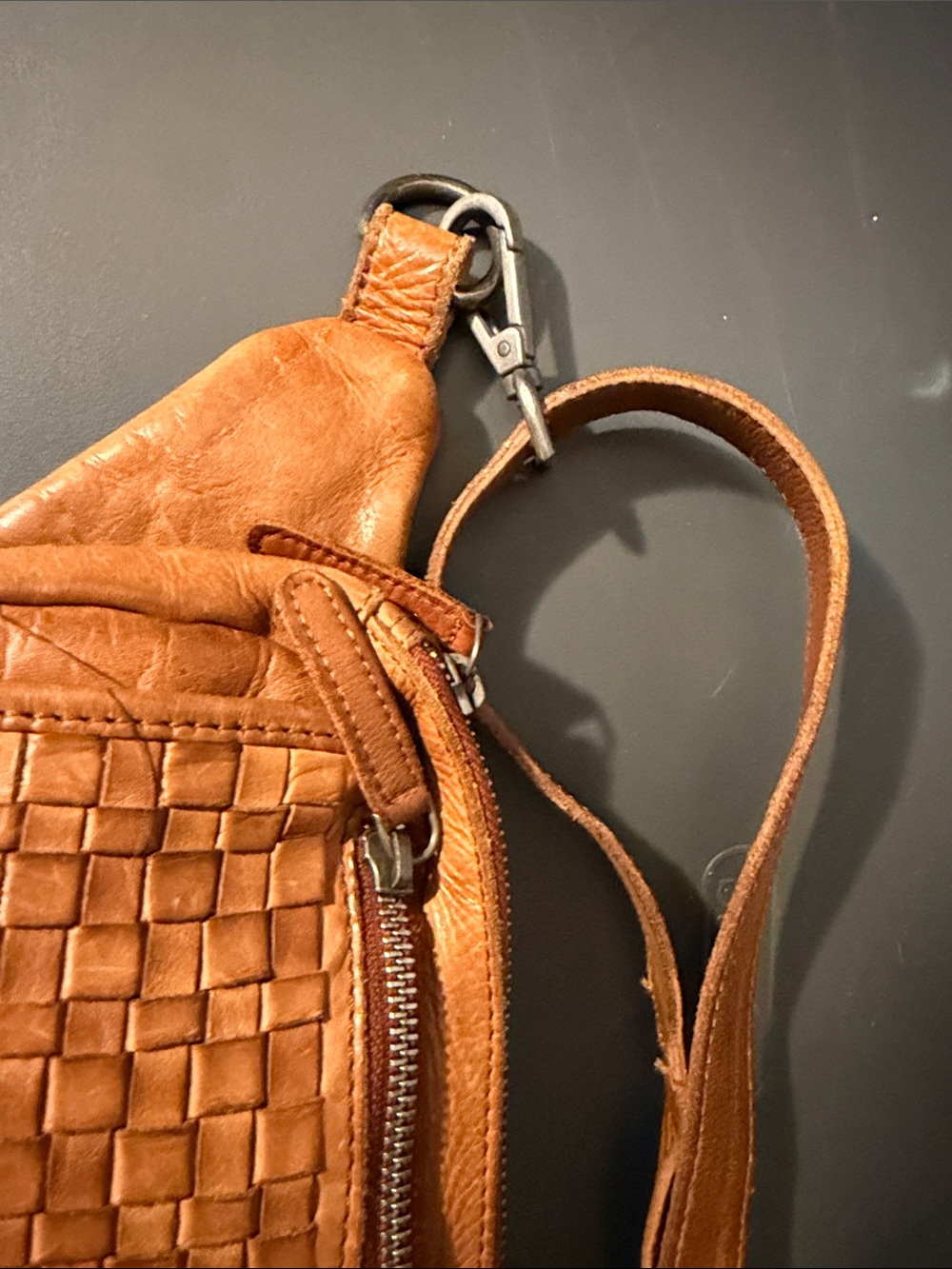 Woven Leather Belt Bag in Tan - Picture 13 of 16